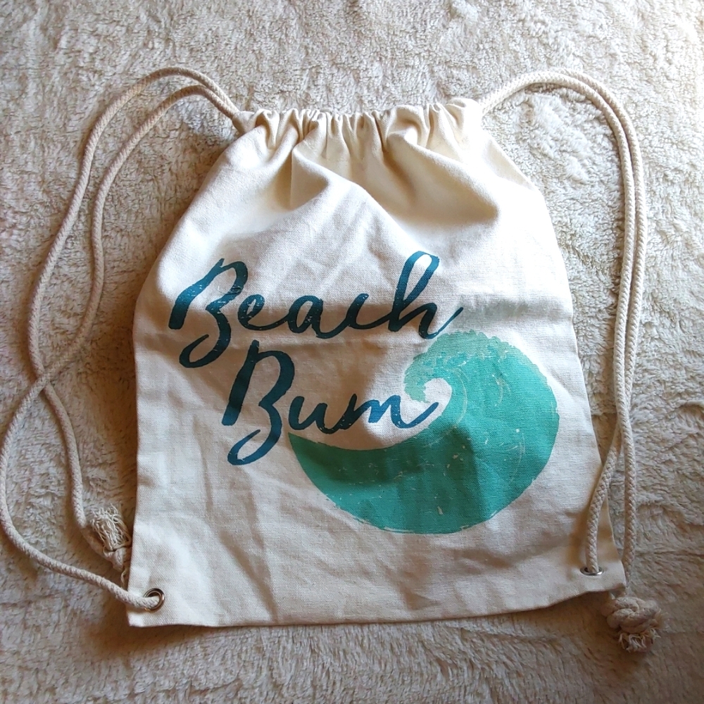 🌺 NEW "Beach Bum"  Drawstring Backpack Style Bag